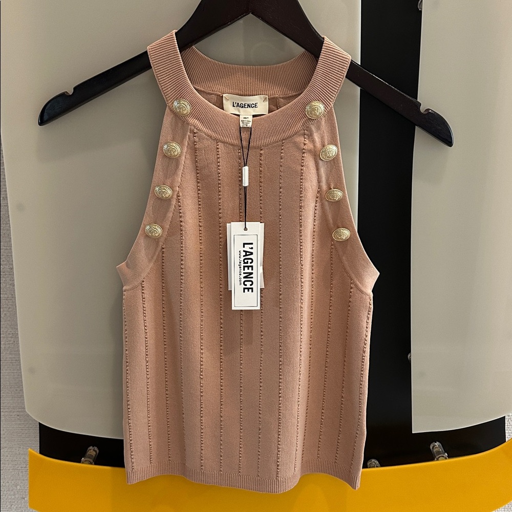 L'agence Rosemary high neck button tank